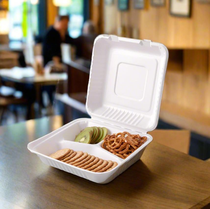 Cubierta compostable de 3 compartimentos de 9x9 - 200 unidades